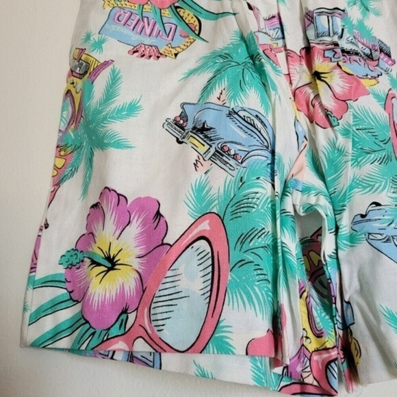 Vintage Jerry Leigh California Floral Tropical Print Casual Shorts Size S 90s - Picture 6 of 12